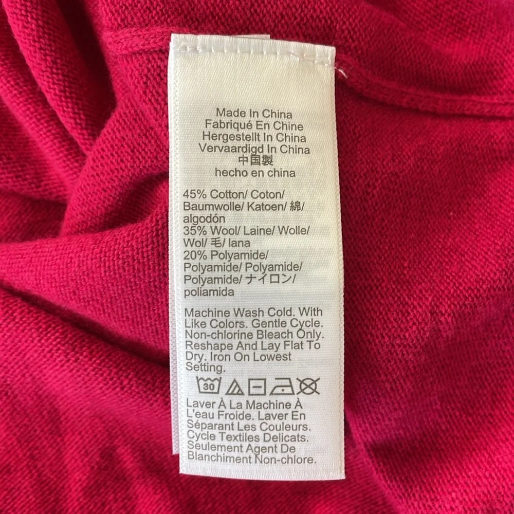 NWT J. Crew Teddie Sweater Cotton-Wool Magenta Scoop-Neck Longsleeve Women's 3X - Picture 9 of 9